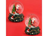 Vannglobe glitter juletre 6cm